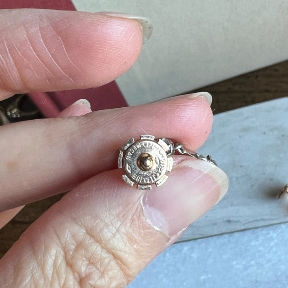 Victorian drop earrings diamonds and genuine gold - Picture 4 of 6